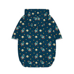 Doodle Rocket Pattern Print Dog Zip Up Hoodie