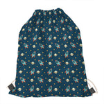Doodle Rocket Pattern Print Drawstring Bag