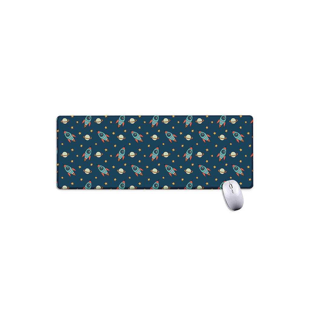 Doodle Rocket Pattern Print Extended Mouse Pad