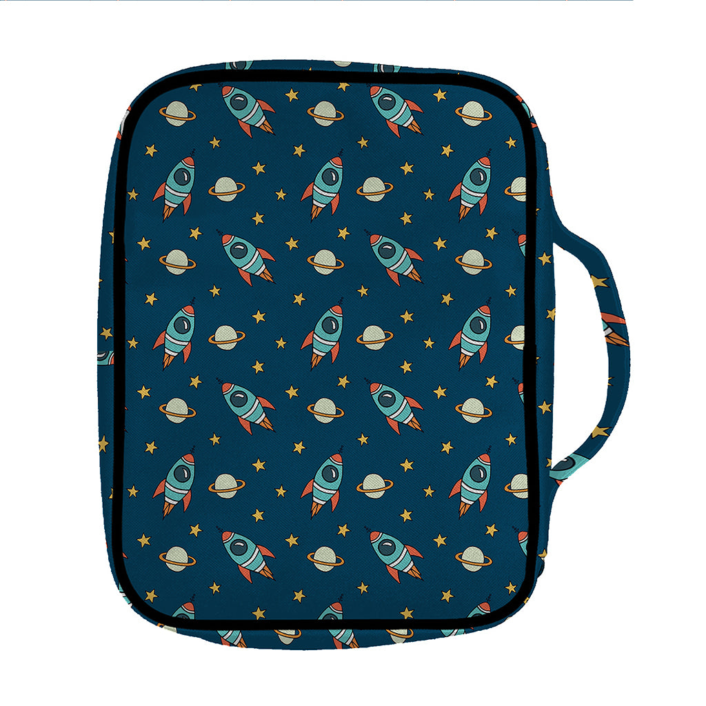 Doodle Rocket Pattern Print Front Pocket Bible Bag