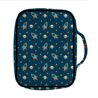 Doodle Rocket Pattern Print Front Pocket Bible Bag