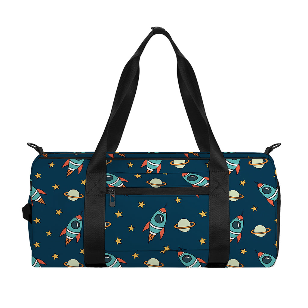Doodle Rocket Pattern Print Gym Bag