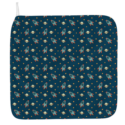 Doodle Rocket Pattern Print Hand Towel