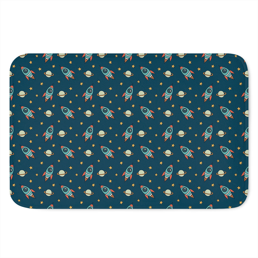 Doodle Rocket Pattern Print Indoor Door Mat