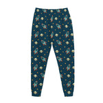Doodle Rocket Pattern Print Jogger Pants