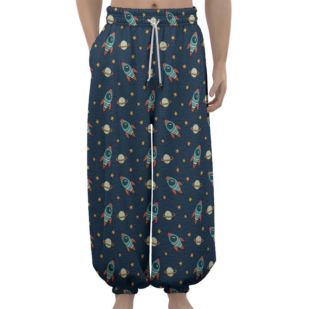 Doodle Rocket Pattern Print Lantern Pants
