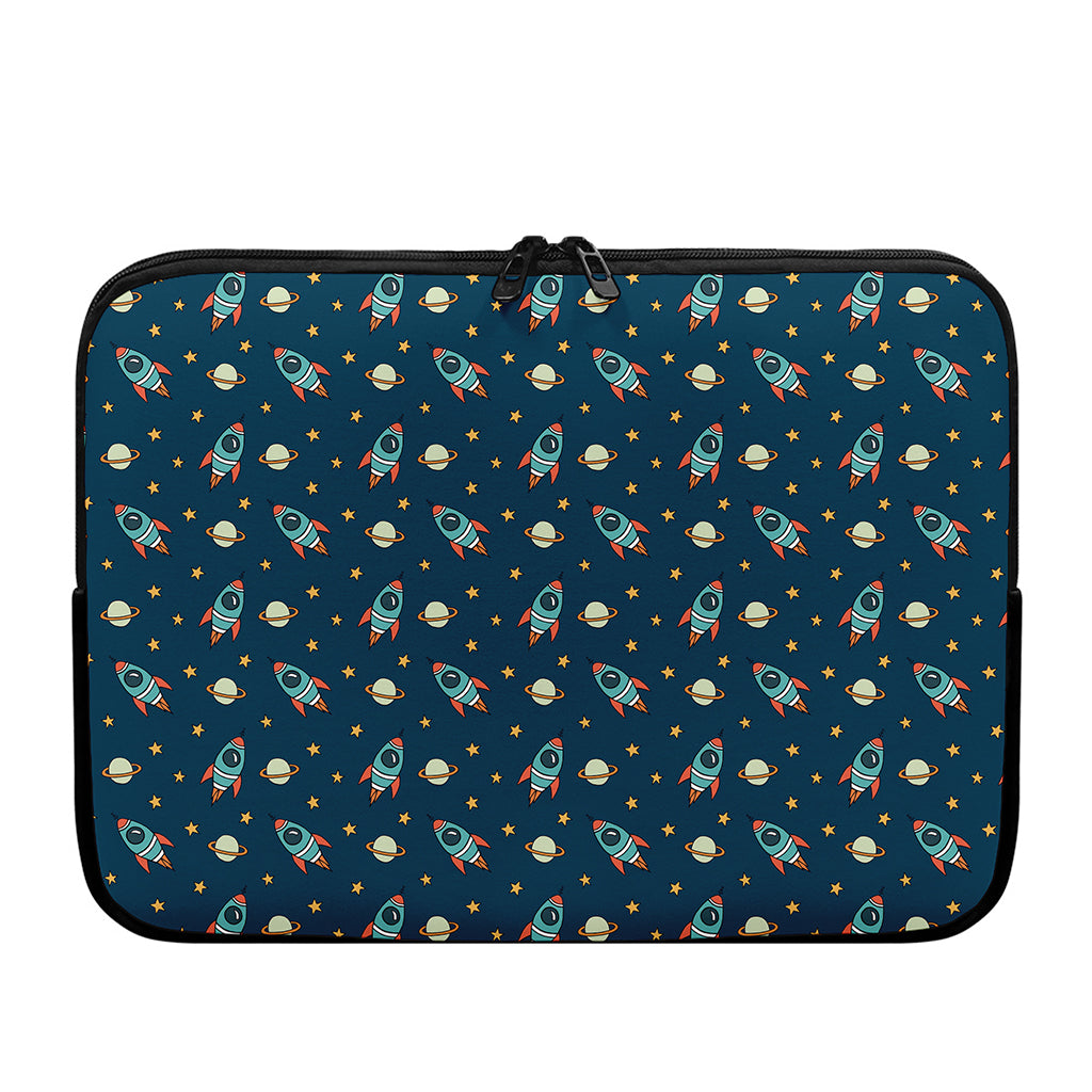 Doodle Rocket Pattern Print Laptop Sleeve