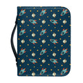 Doodle Rocket Pattern Print Leather Bible Cover