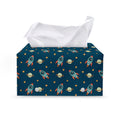 Doodle Rocket Pattern Print Leather Tissue Box Cover