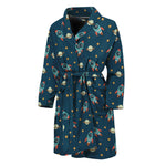 Doodle Rocket Pattern Print Men's Bathrobe