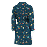 Doodle Rocket Pattern Print Men's Bathrobe