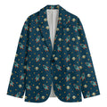 Doodle Rocket Pattern Print Men's Blazer