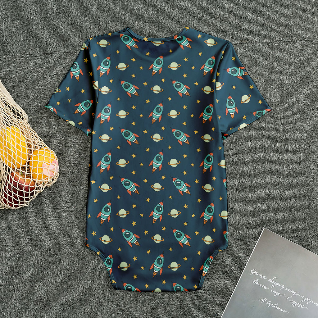 Doodle Rocket Pattern Print Men's Bodysuit