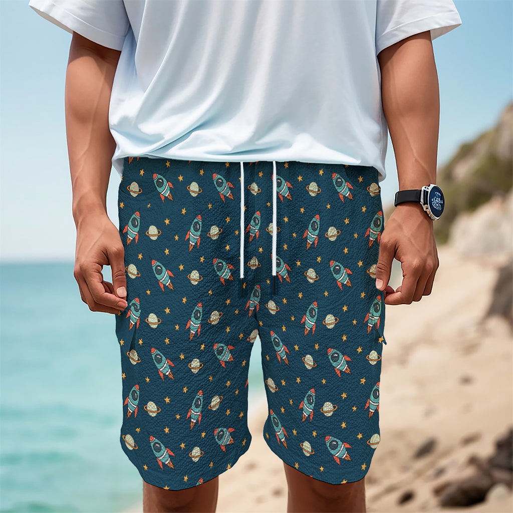 Doodle Rocket Pattern Print Men's Cargo Shorts