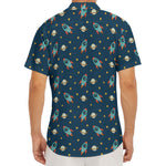 Doodle Rocket Pattern Print Men's Deep V-Neck Shirt