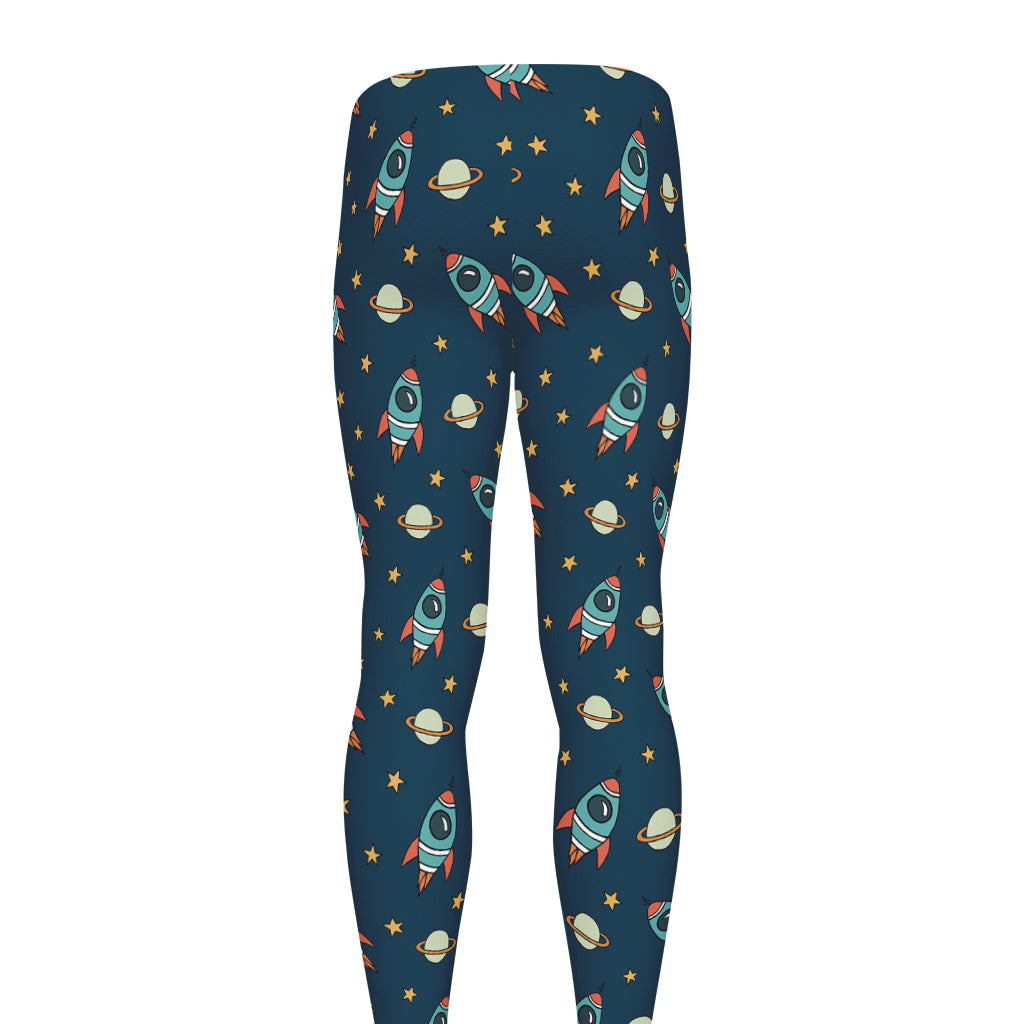 Doodle Rocket Pattern Print Men's leggings