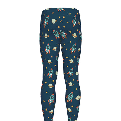 Doodle Rocket Pattern Print Men's leggings