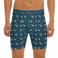 Doodle Rocket Pattern Print Men's Long Boxer Briefs