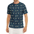 Doodle Rocket Pattern Print Men's Short Sleeve Rash Guard
