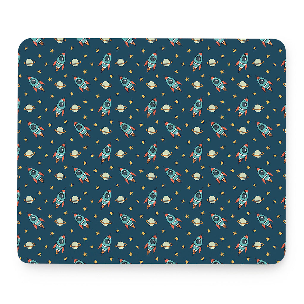 Doodle Rocket Pattern Print Mouse Pad