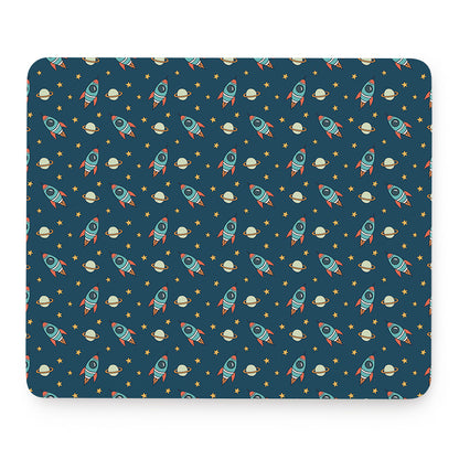 Doodle Rocket Pattern Print Mouse Pad