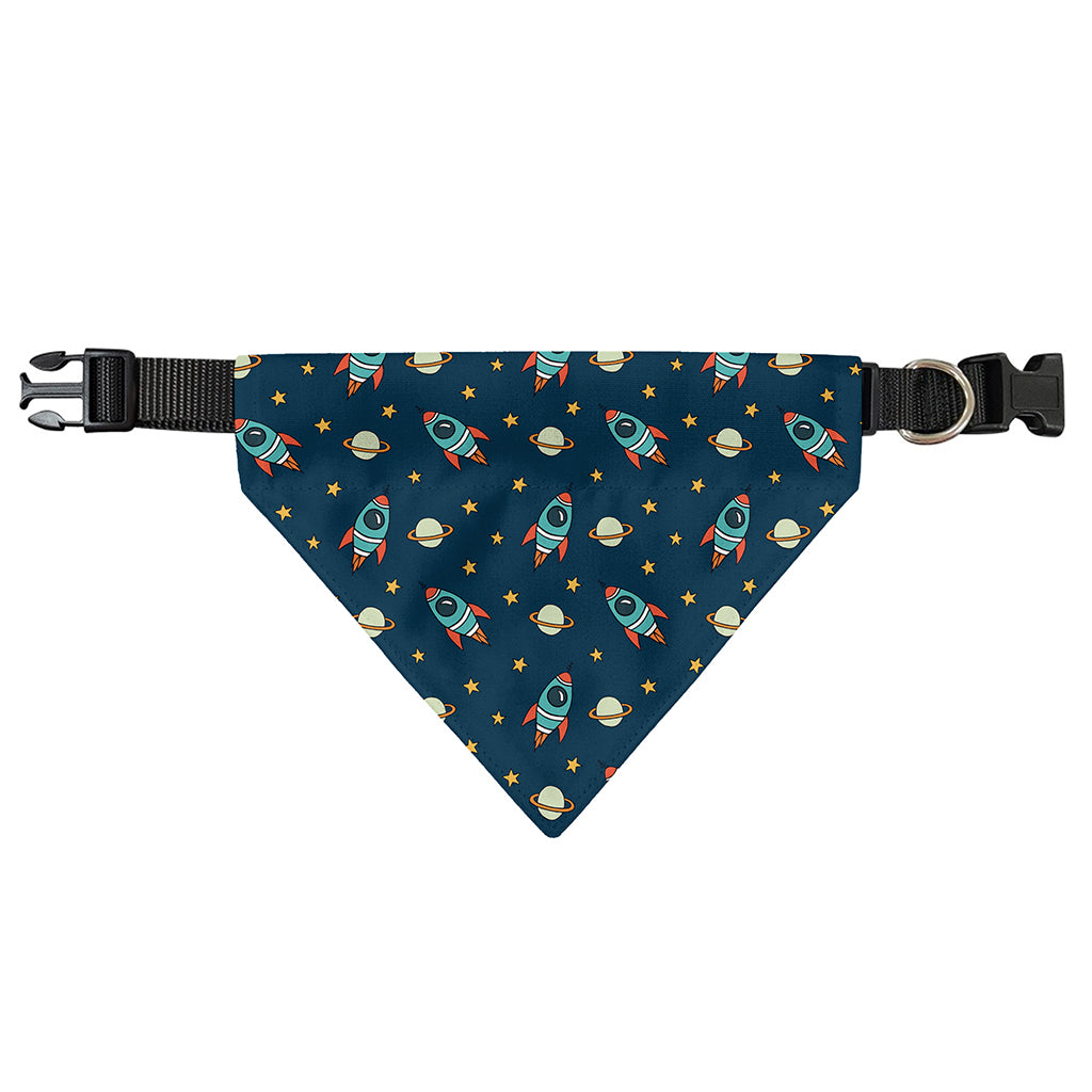 Doodle Rocket Pattern Print Over The Collar Dog Bandana