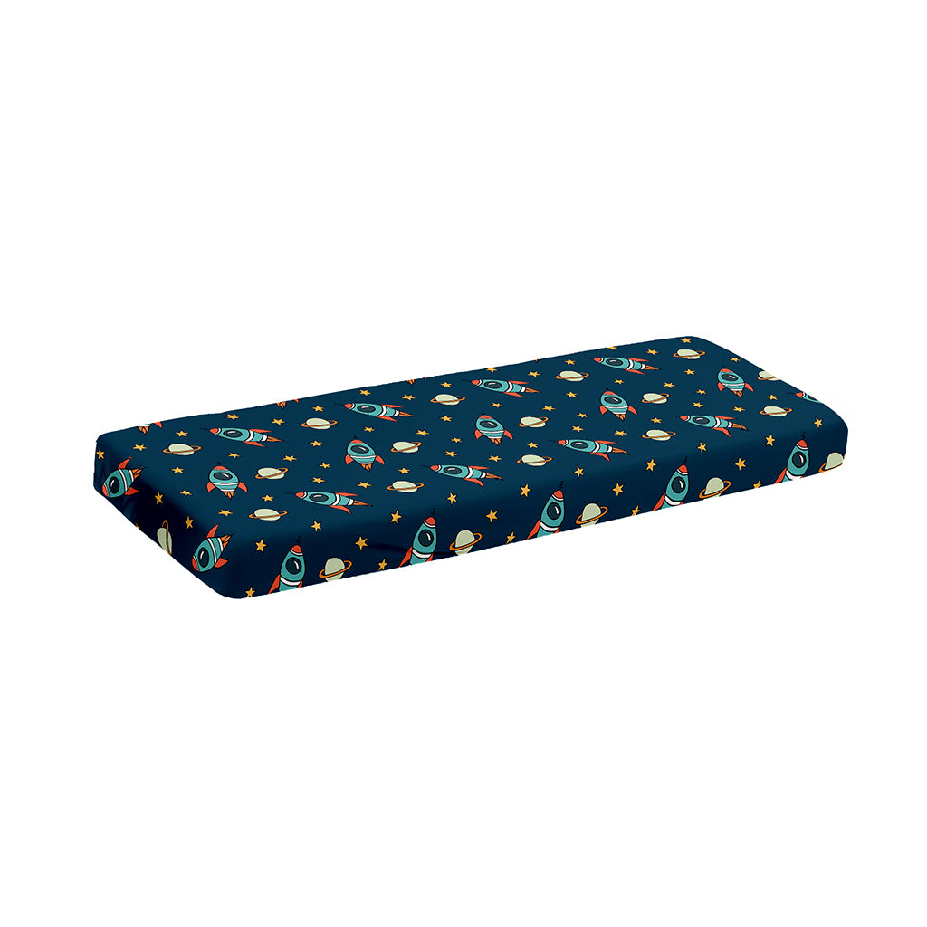 Doodle Rocket Pattern Print Piano Keyboard Cover
