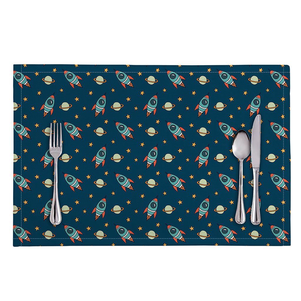 Doodle Rocket Pattern Print Placemat
