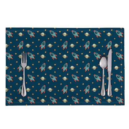 Doodle Rocket Pattern Print Placemat