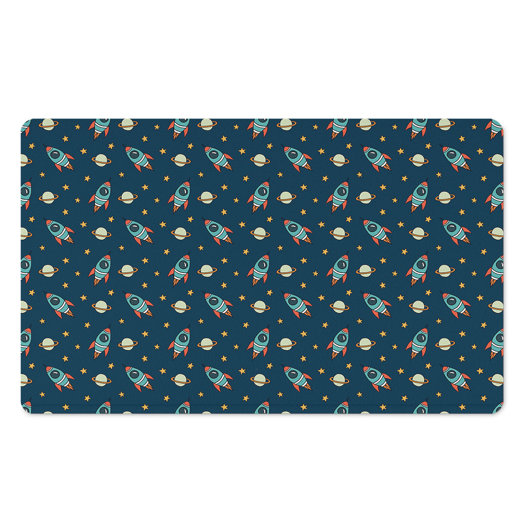 Doodle Rocket Pattern Print Polyester Doormat