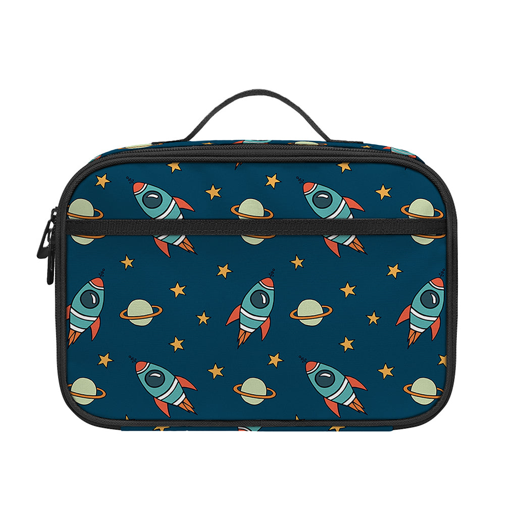 Doodle Rocket Pattern Print Portable Lunch Bag