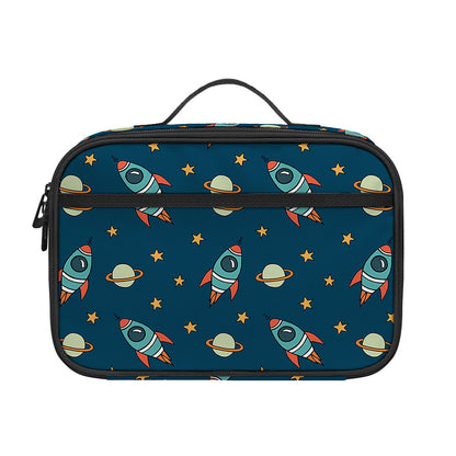 Doodle Rocket Pattern Print Portable Lunch Bag