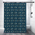 Doodle Rocket Pattern Print Premium Shower Curtain