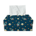 Doodle Rocket Pattern Print Rectangle Tissue Box Cover