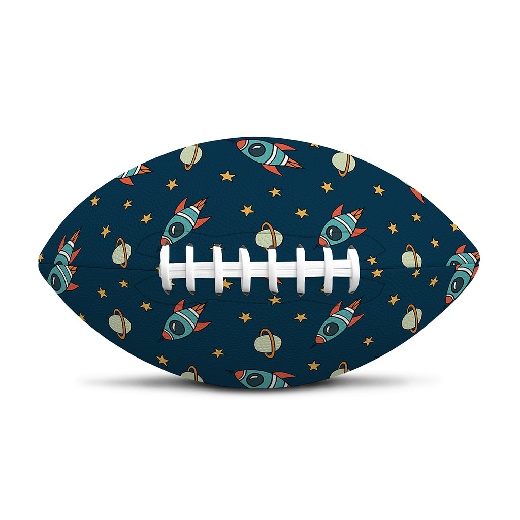 Doodle Rocket Pattern Print Rugby Ball