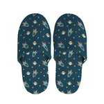 Doodle Rocket Pattern Print Slippers