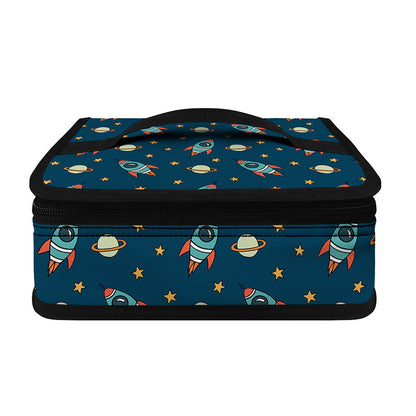 Doodle Rocket Pattern Print Small Lunch Bag