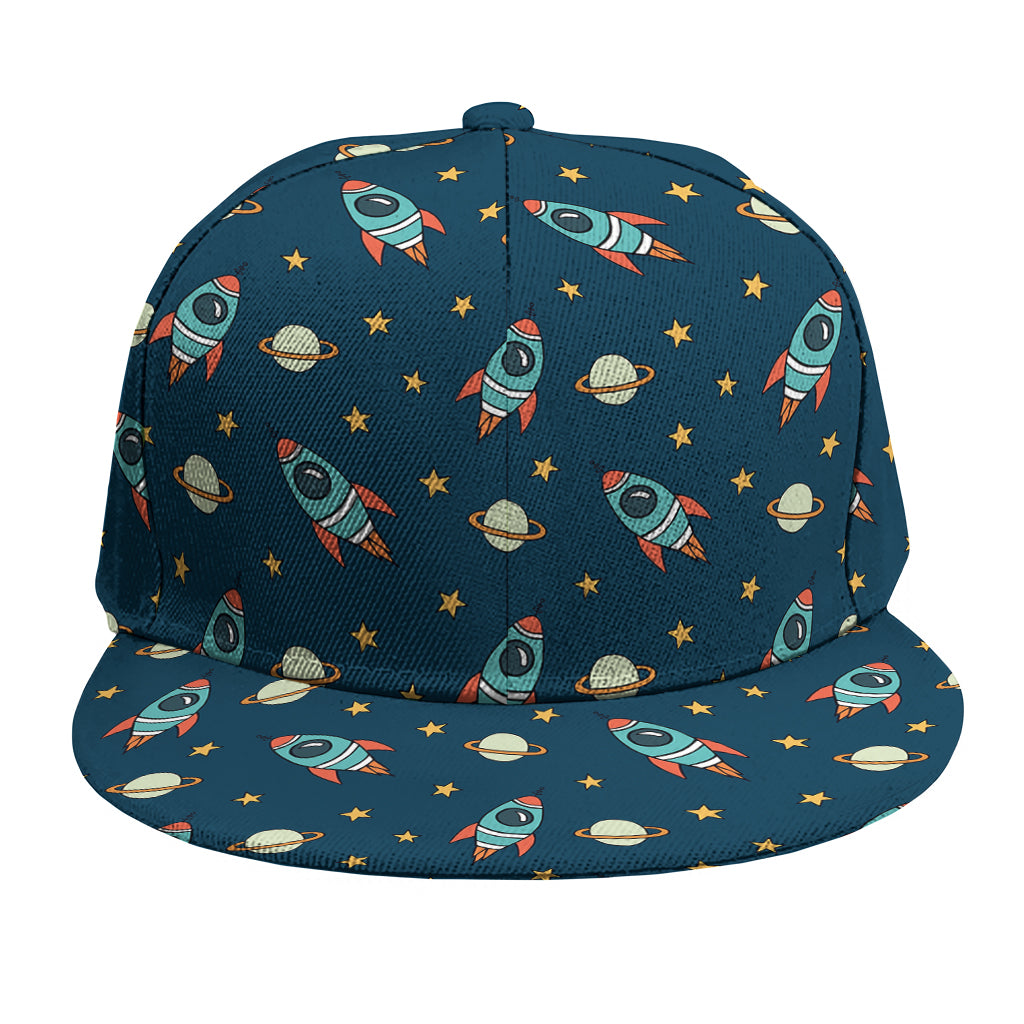 Doodle Rocket Pattern Print Snapback Cap