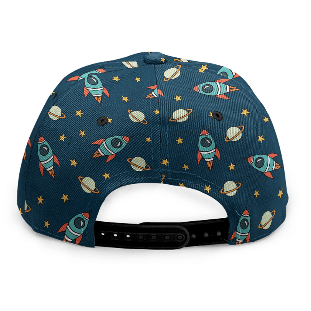 Doodle Rocket Pattern Print Snapback Cap