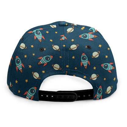 Doodle Rocket Pattern Print Snapback Cap