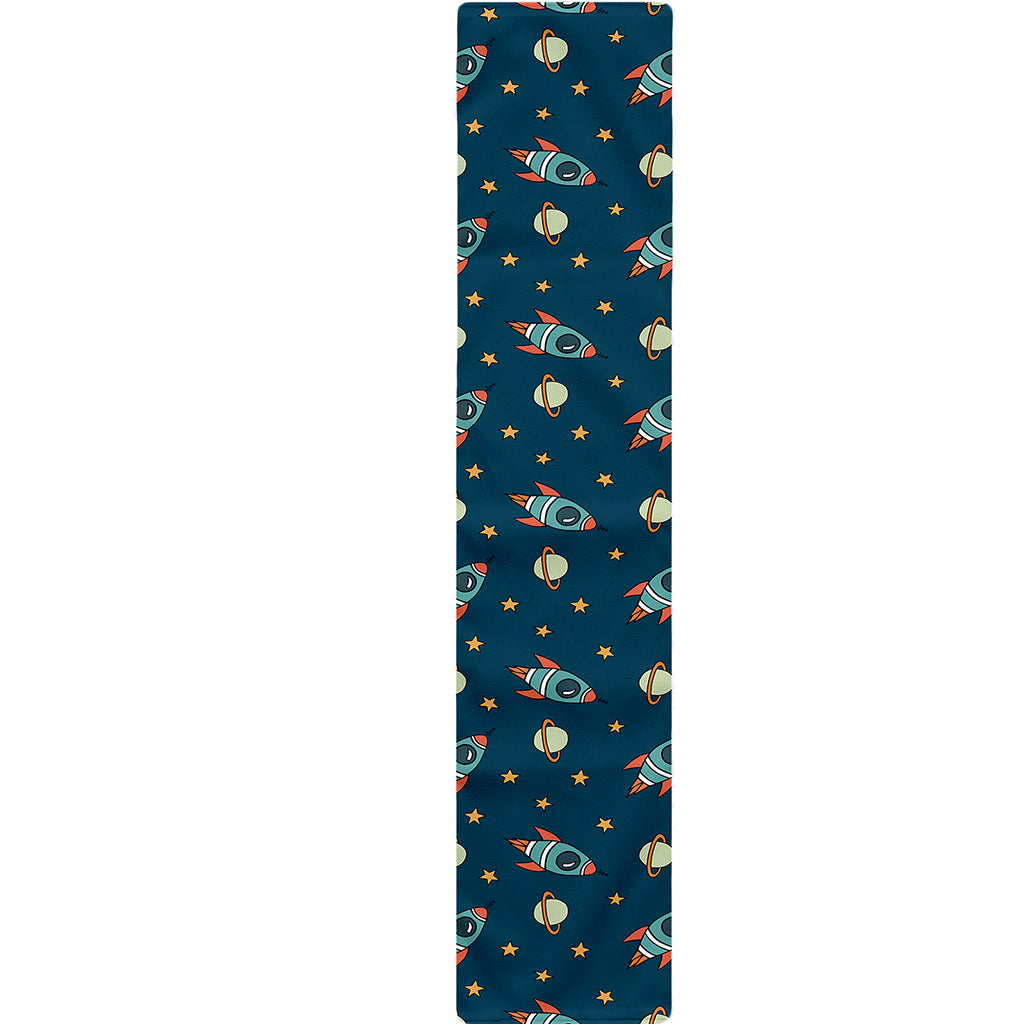 Doodle Rocket Pattern Print Table Runner