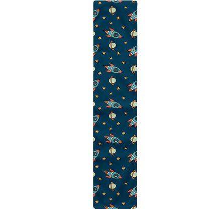 Doodle Rocket Pattern Print Table Runner