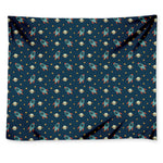 Doodle Rocket Pattern Print Tapestry