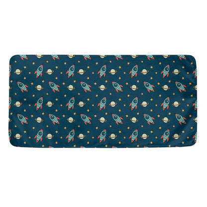Doodle Rocket Pattern Print Towel