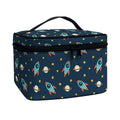 Doodle Rocket Pattern Print Travel Makeup Bag