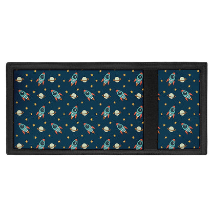 Doodle Rocket Pattern Print Trifold Wallet