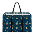 Doodle Rocket Pattern Print Utility Tote Bag