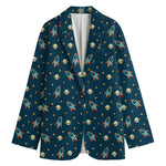 Doodle Rocket Pattern Print Women's Blazer