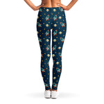 Doodle Rocket Pattern Print Women's Leggings