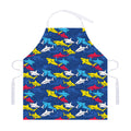 Doodle Shark Pattern Print Adjustable Apron